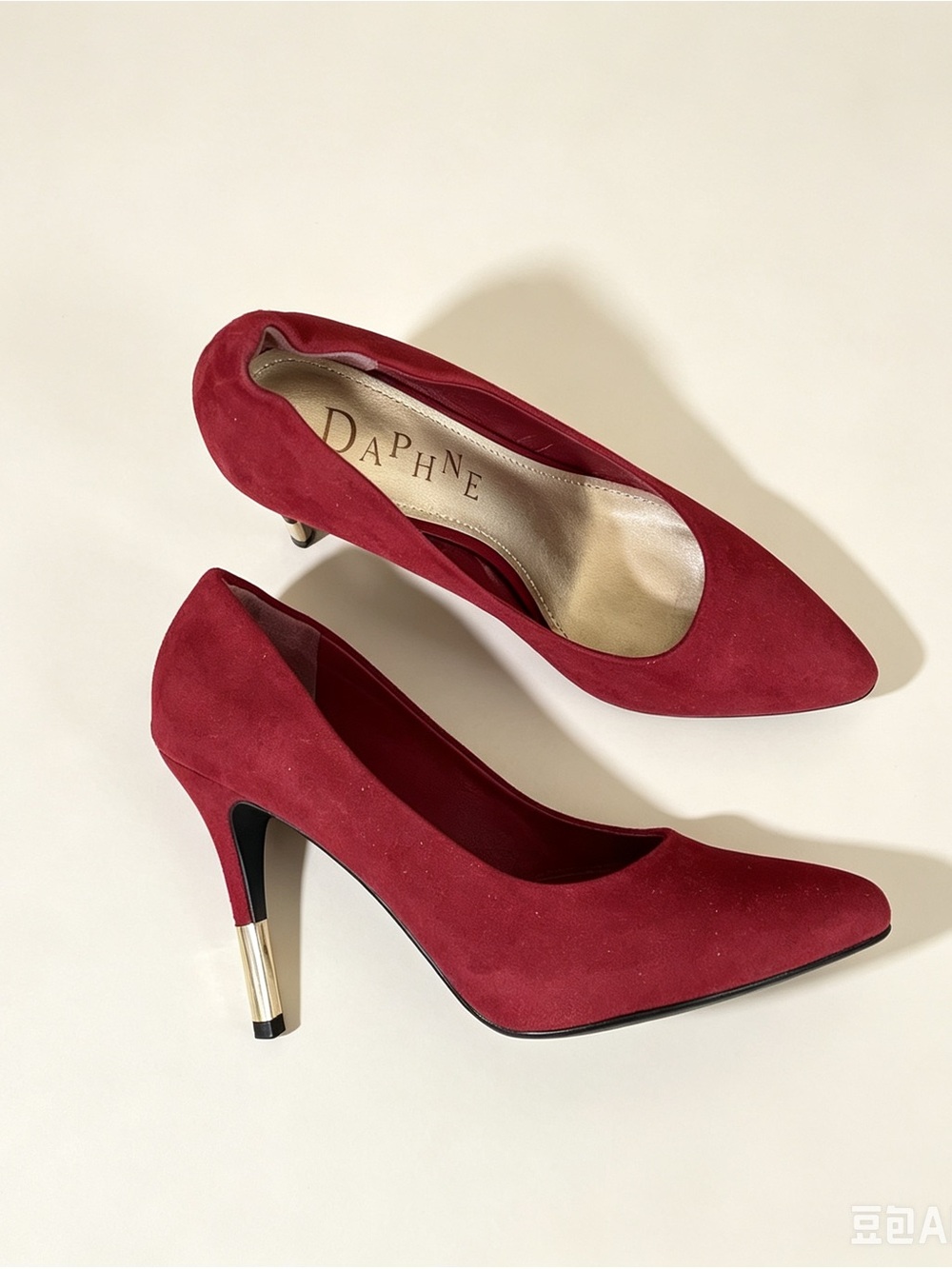 Daphne Red Suede Pointed Toe High Heel Pumps Size 6.5